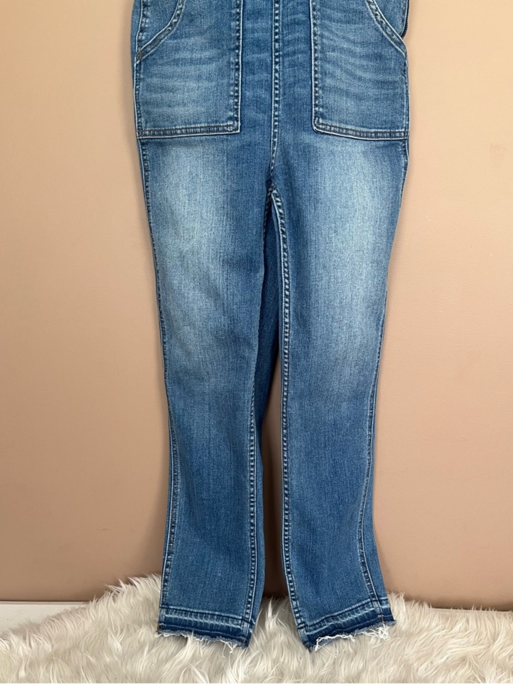 {Madewell} Skinny Overalls with Drop Hem in Blue - Womens Medium - Picture 4 of 9